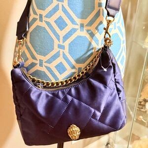 Kurt Geiger Navy Blue Shoulder Bag with Gold Accents